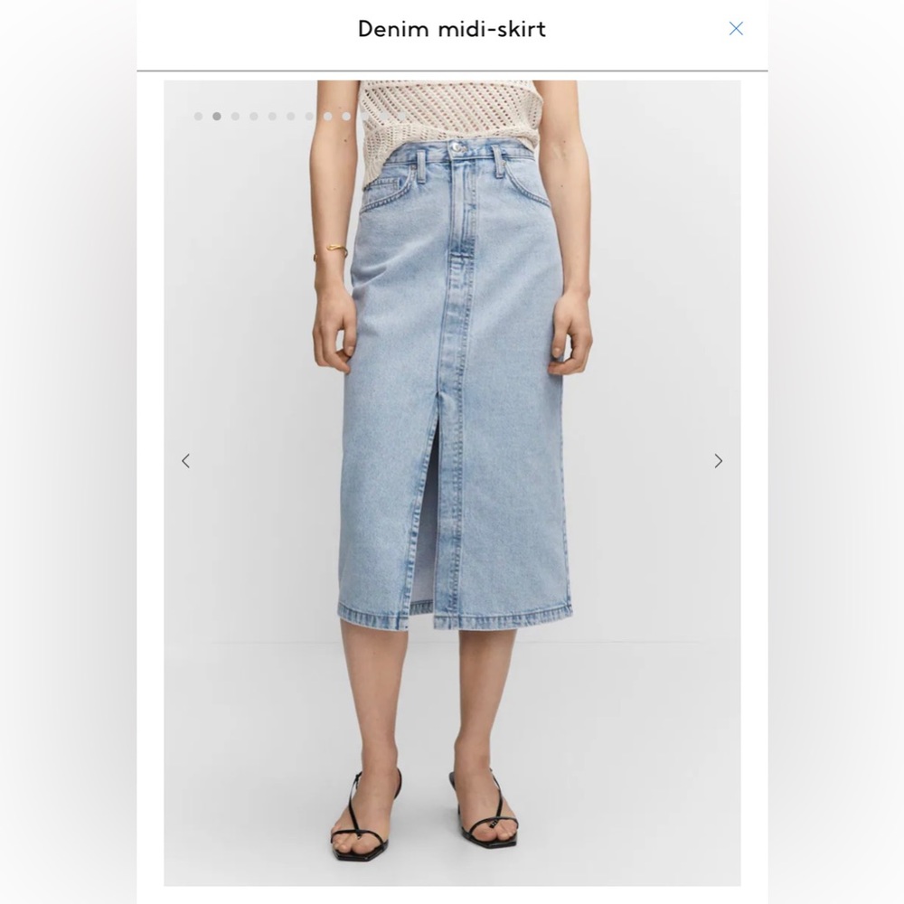 Denim midi skirt